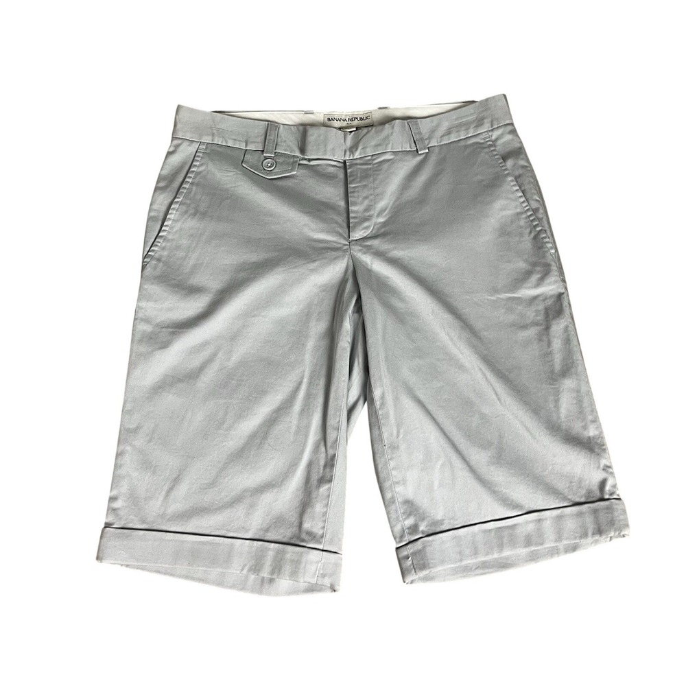 Banana Republic Chino‎ Style Gray Shorts Size 4 New Cotton Blend